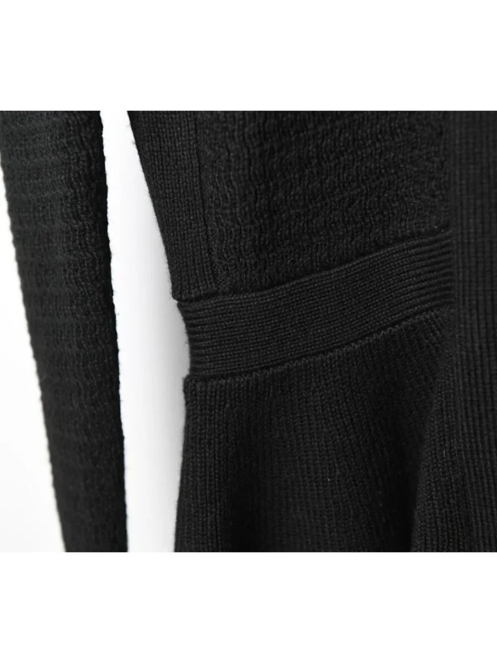 Ann Taylor Size Small Black Zip Back Peplum Hem Knit Sweater - Picture 3 of 12